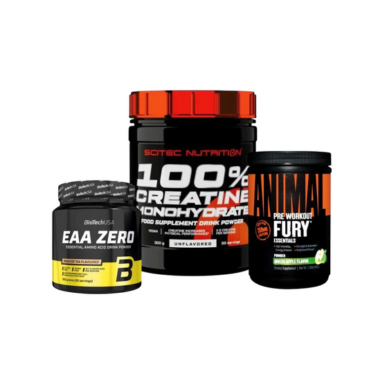 Explosives Leistungs-Pack – Animal Fury + EAA Zero + Kreatin für Kraft & Regeneration
